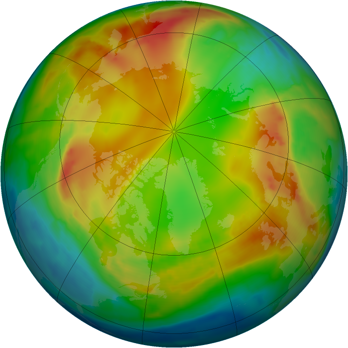 Arctic ozone map for 22 January 2009